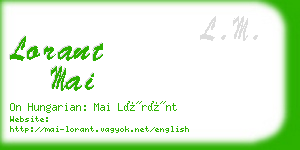 lorant mai business card